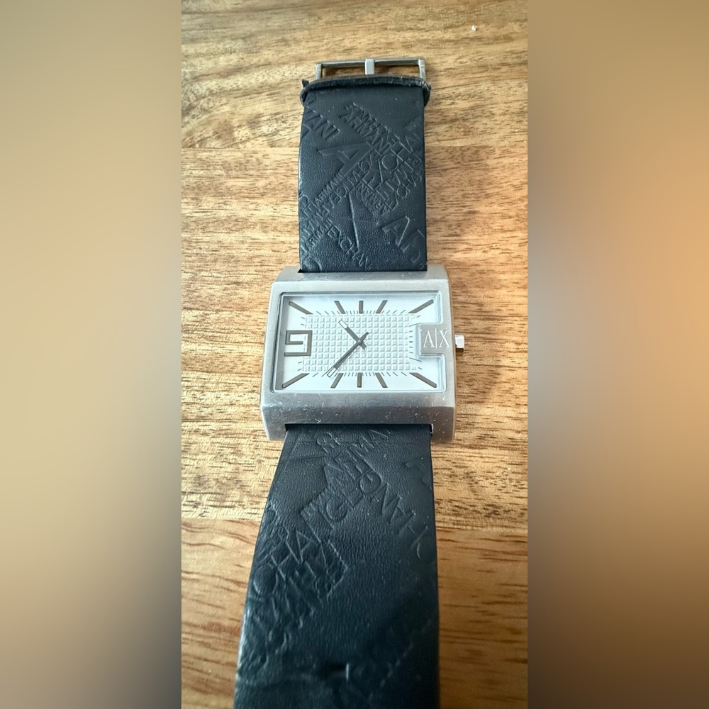 Armani Exchange, Silver Rectangular Dial Watch, M… - image 3